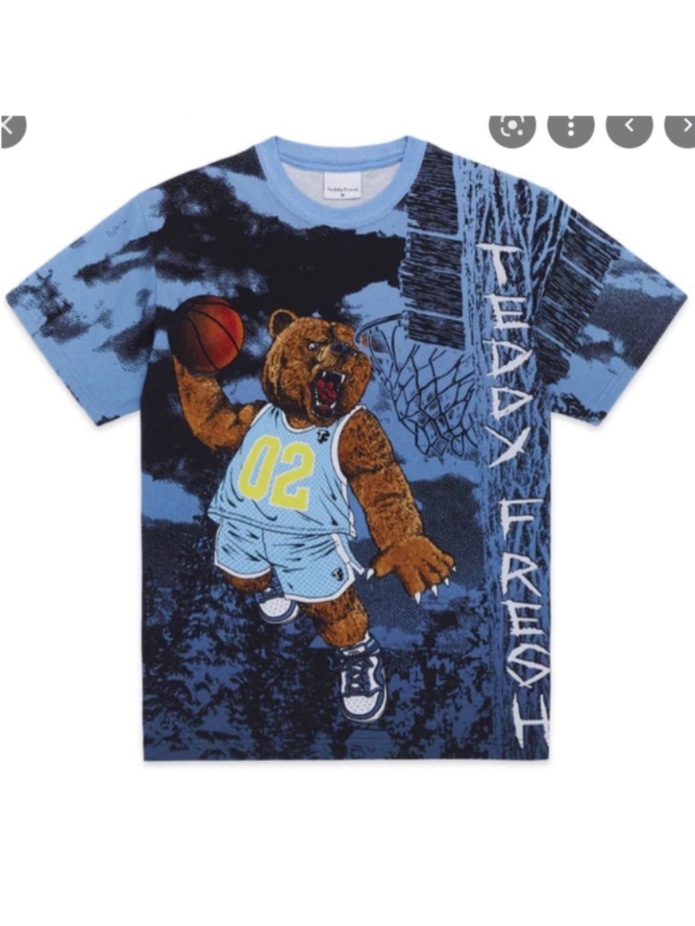 Teddy Fresh Light Blue Bear Basketball Graphic Tee